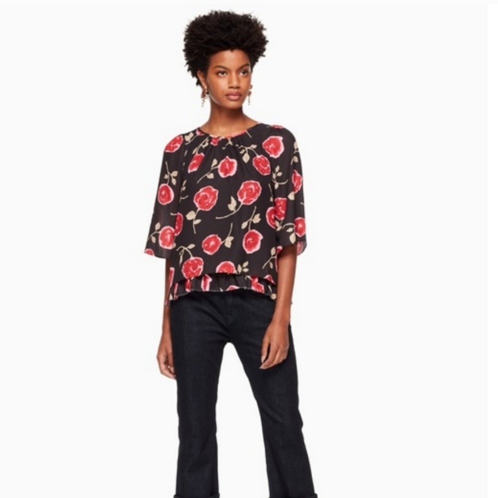 《 Kate Spade 》 Hazy Rose Double Layer Top